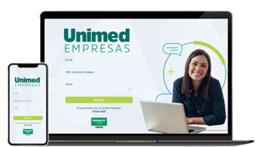 Portal Unimed Empresas — desktop e mobile